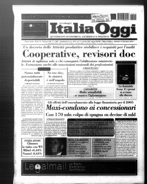 Italia oggi : quotidiano di economia finanza e politica